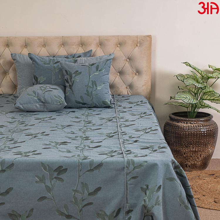 mint jacquard mix bed cover