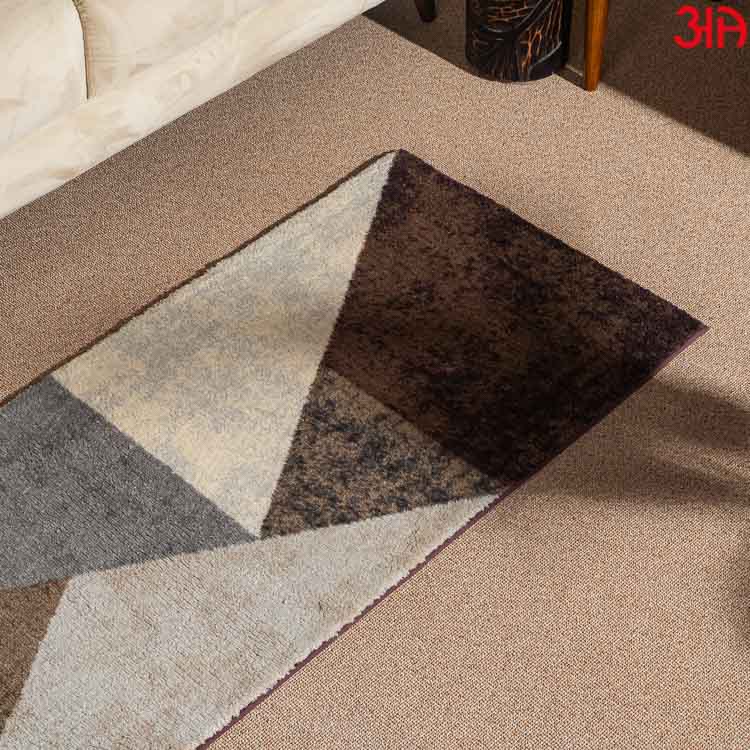 multi triangle beige brown carpet