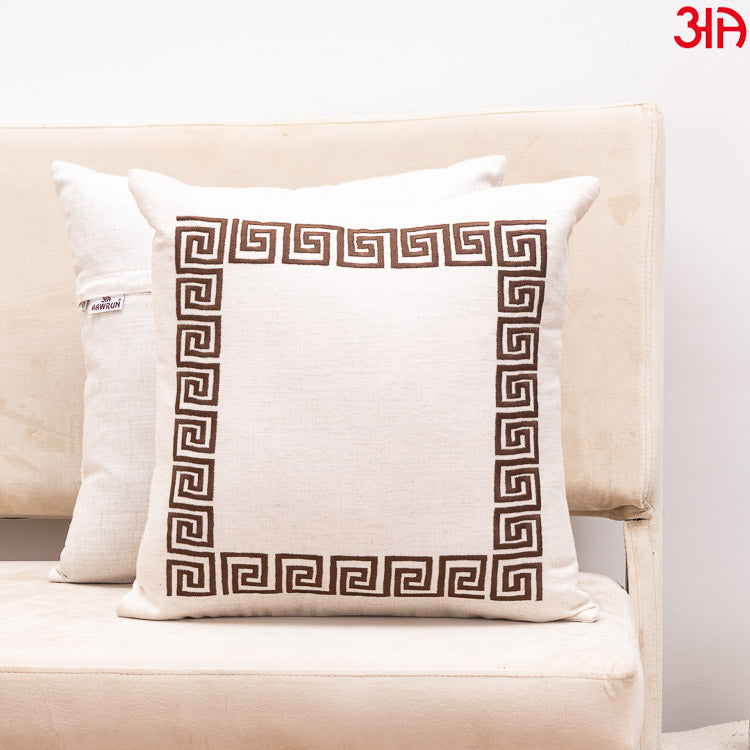 off white cotton jute cushion cover