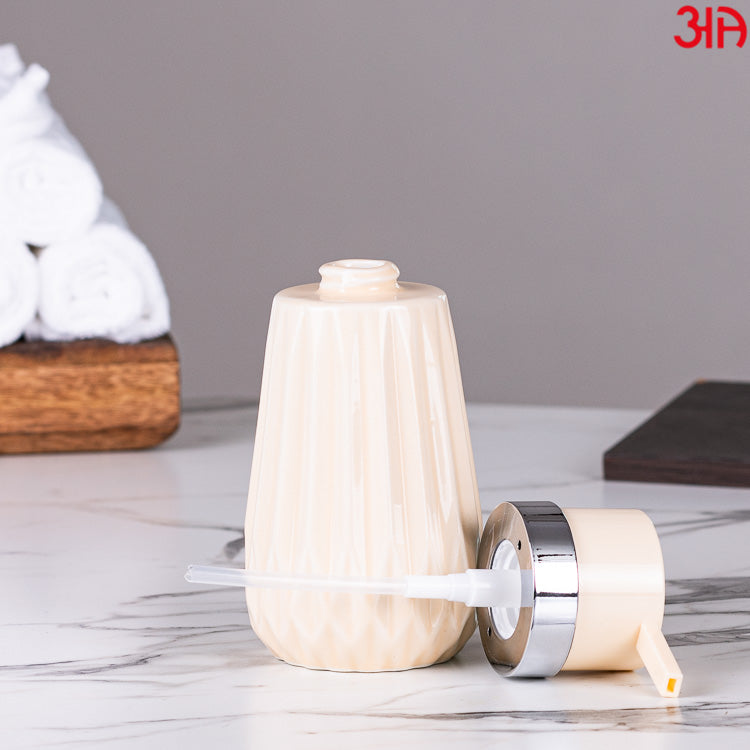 off white stripe soap dispenser