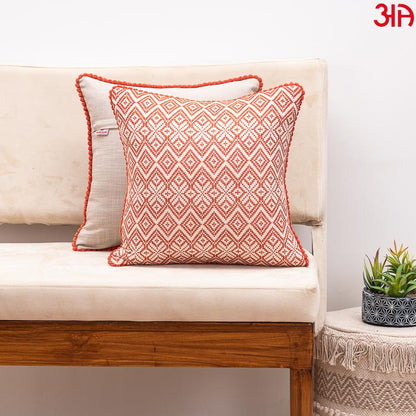 orange barfi design cotton cushion2