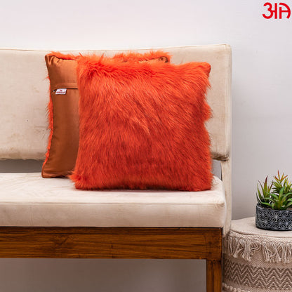 orange furry cushion2