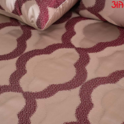 jacquard mix pink-beige bed cover 3
