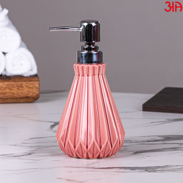 pink ceramic pump soap dispenser2