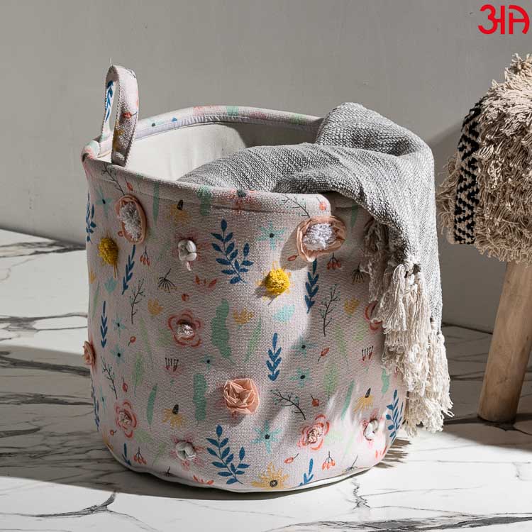 cotton floral storage basket2