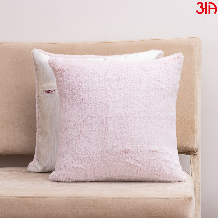 Soft Pink Fur Cushion Cover
