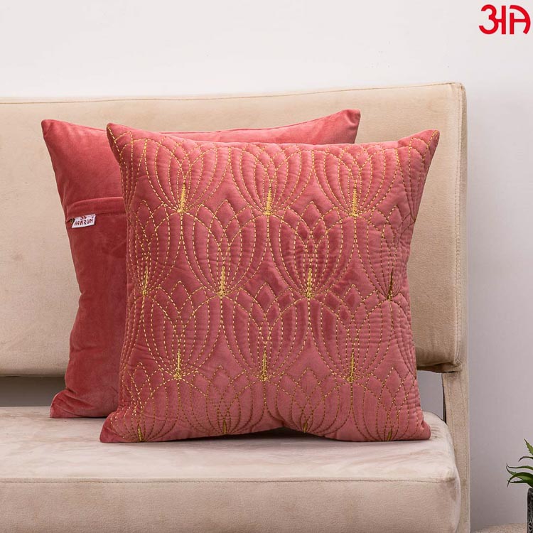 pink Lotus Zari Cushions