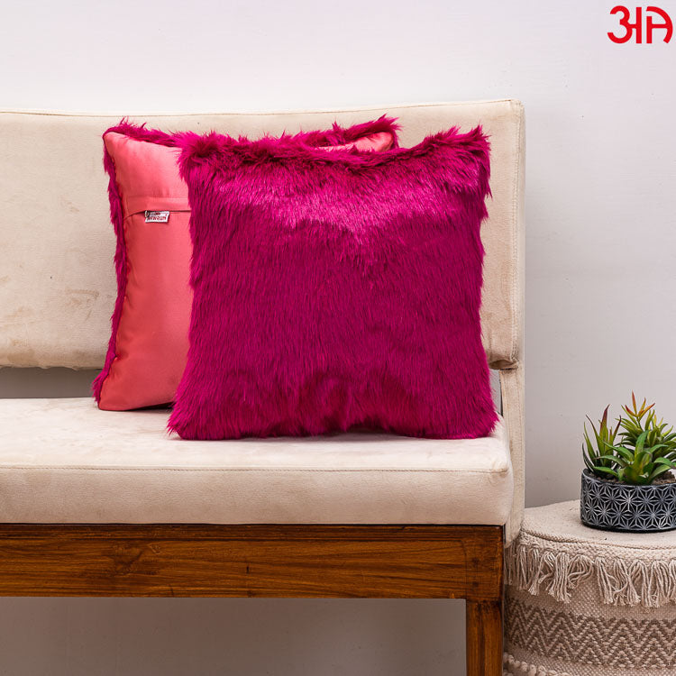 pink furry cushion2