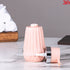 pink stripe soap dispenser