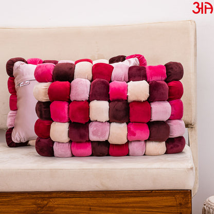 pink bubble velvet cushion cover