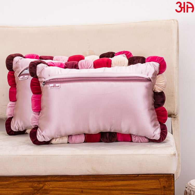 pink bubble velvet cushion cover4