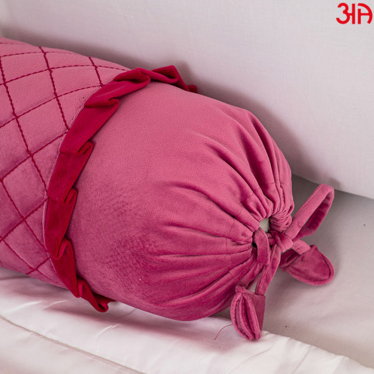 pink velvet bolster cover3