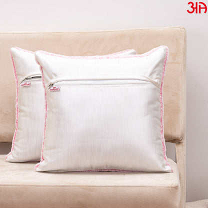 brown fur cushion cover white pink4