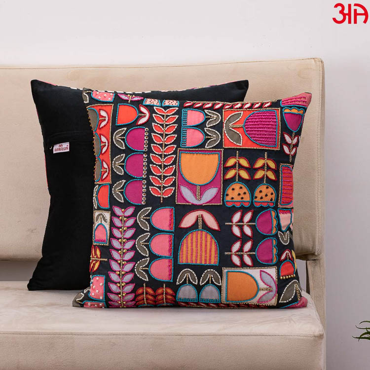 Pottery Leaf Artful Velvet Cushion Cover - Main Image