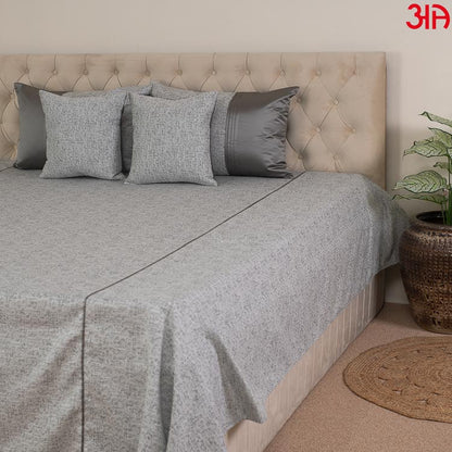 Grey Exclusive Jacquard Double Bed Cover Set