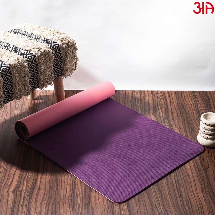 Purple-Light Pink Reversible Yoga Mat for Daily Workout – Aawrun