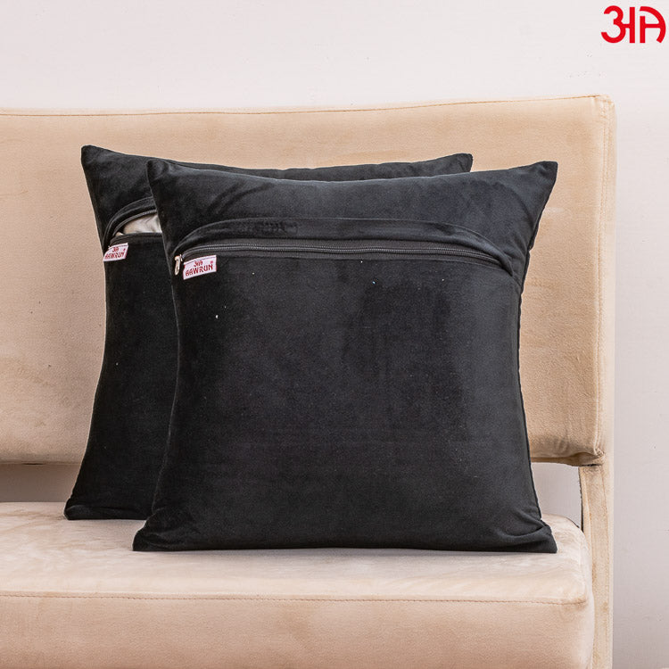 Rangoli Embroidered Cushion Cover Black4