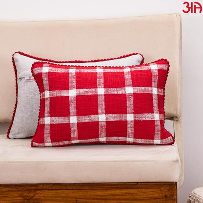 red check 12x18 cotton cushion
