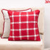 check pattern red cotton cushion