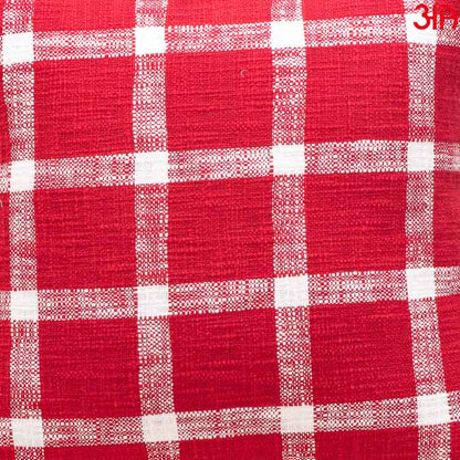 check pattern red cotton cushion3