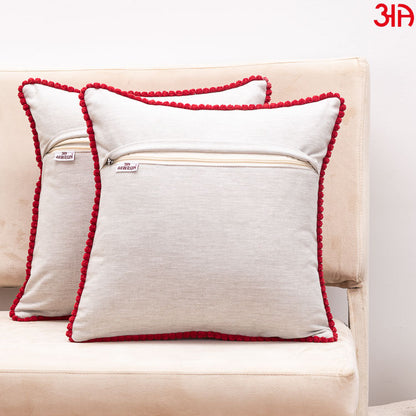 check pattern red cotton cushion4
