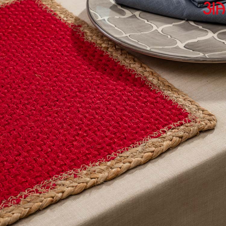 red jute choti table mat square3