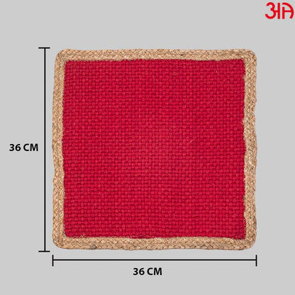 red jute choti table mat square4
