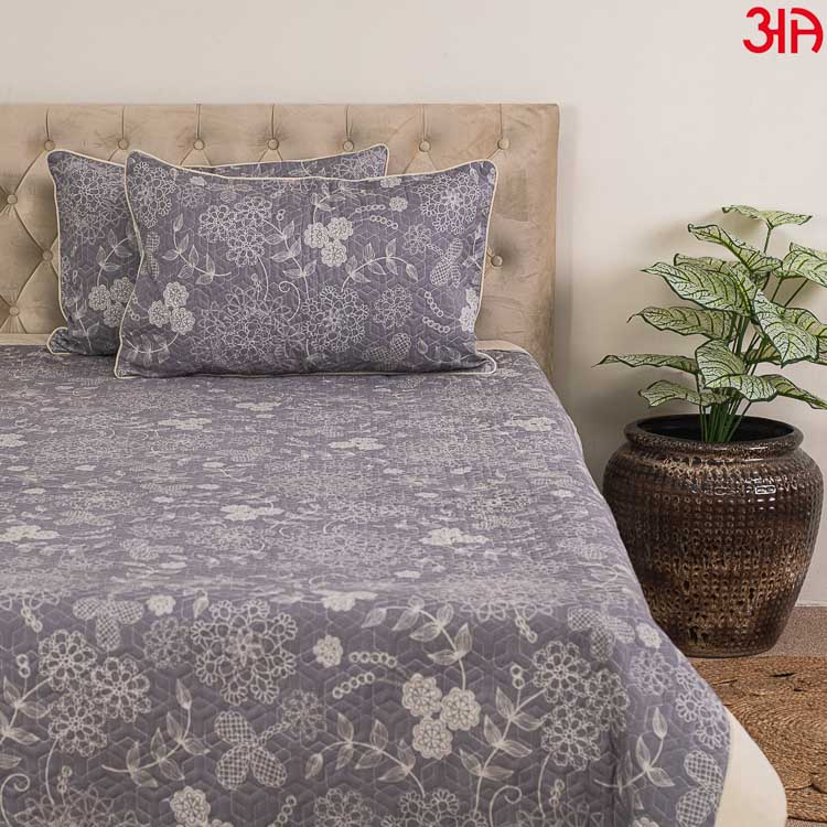grey reversible bed cover