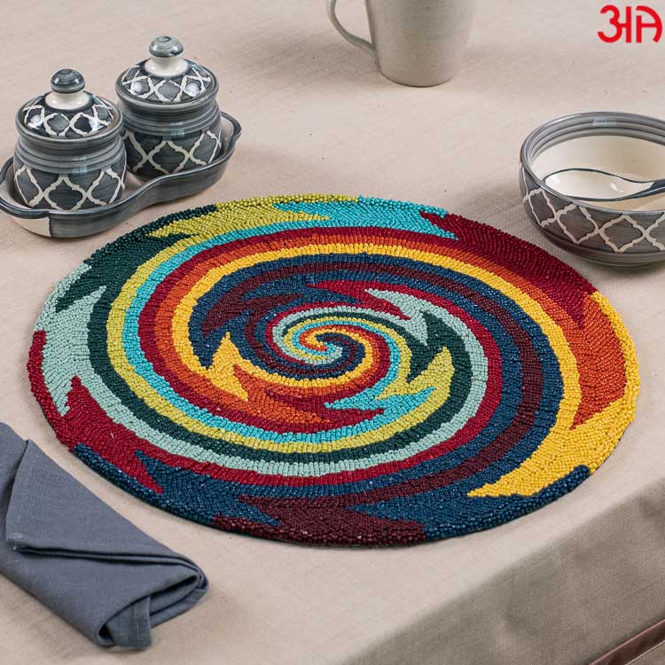 round colorful jacquard table mat2