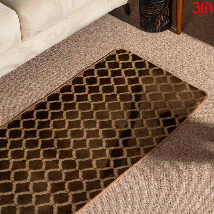 rust gold diamond design carpet