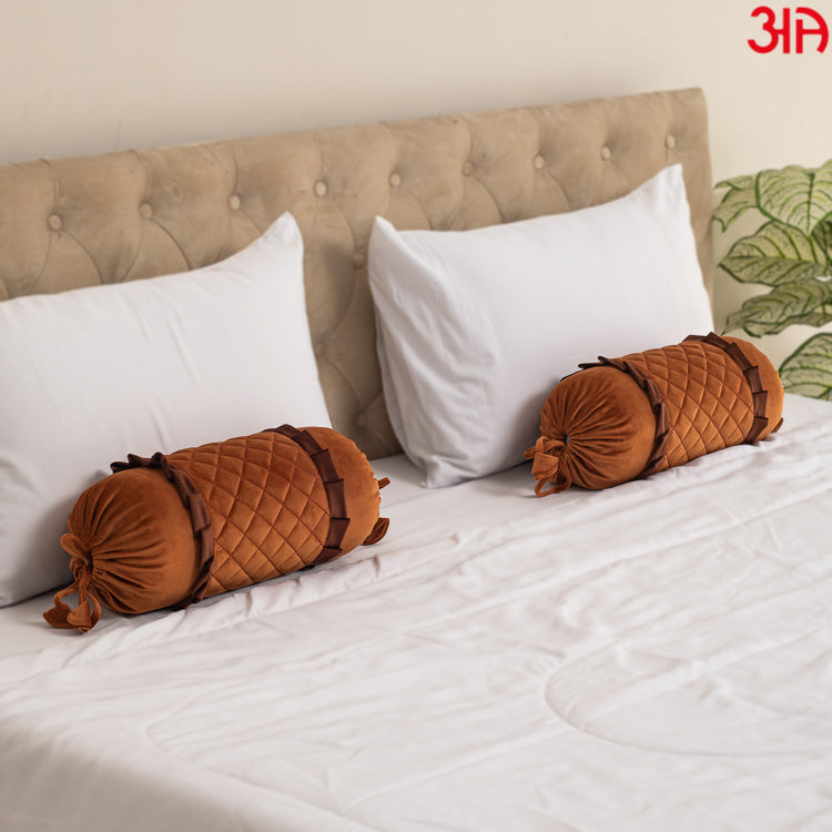 rust bolster cover velvet2