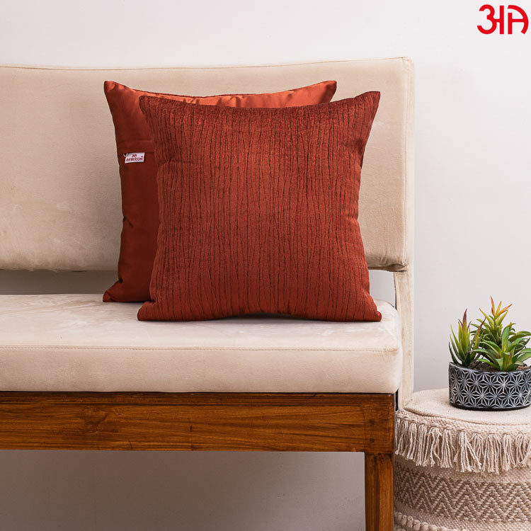 rust textured cushion cover2