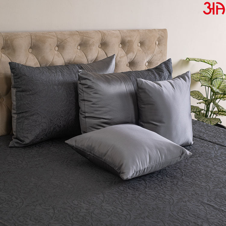 silver jacquard mix bed cover 2