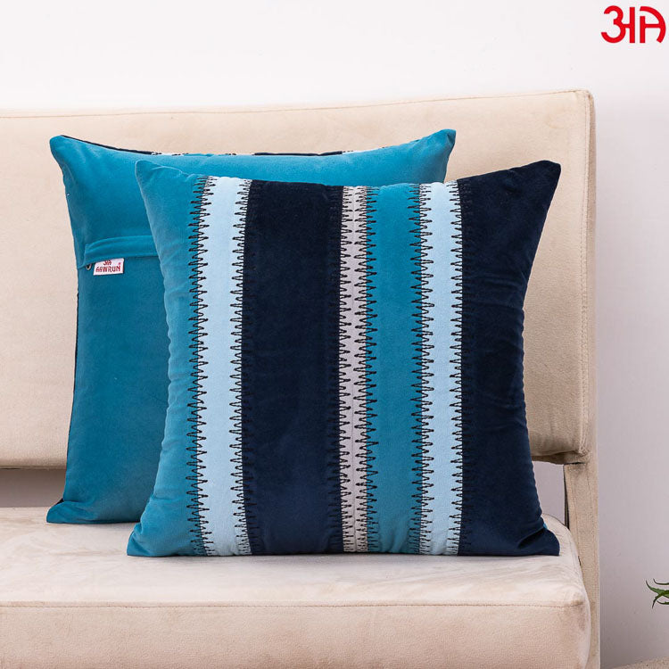 sky blue zig zag cushions