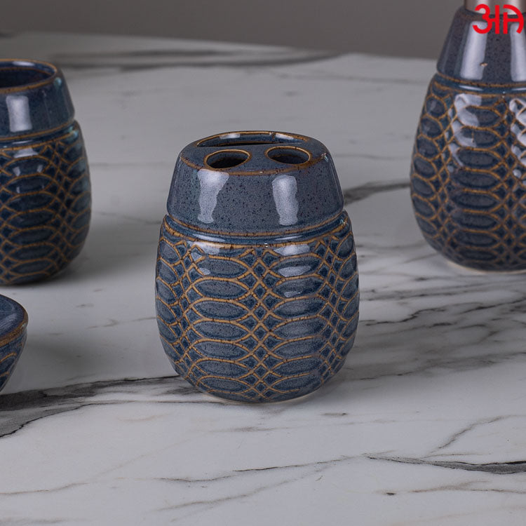 navy blue ceramic bathroom set3