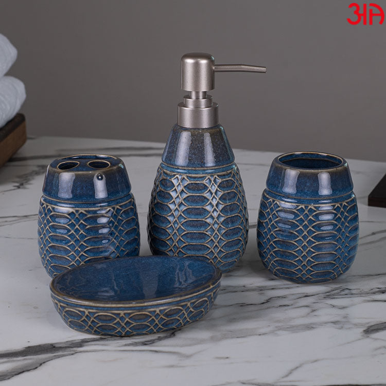 blue ceramic bathroom set2
