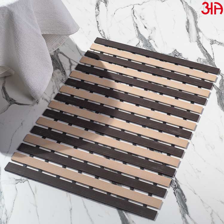 brown spa shower mat