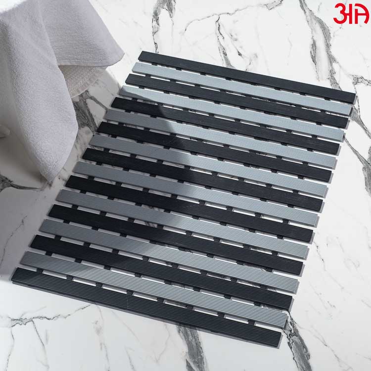 grey black spa shower mat