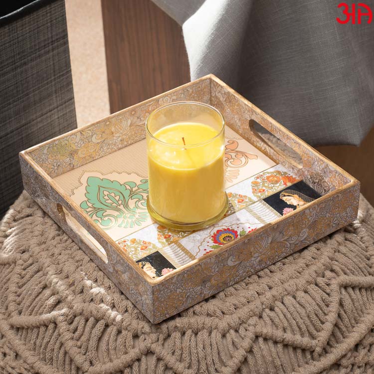 Decorative MDF Breakfast Serving Tray Square (Multiple size option)