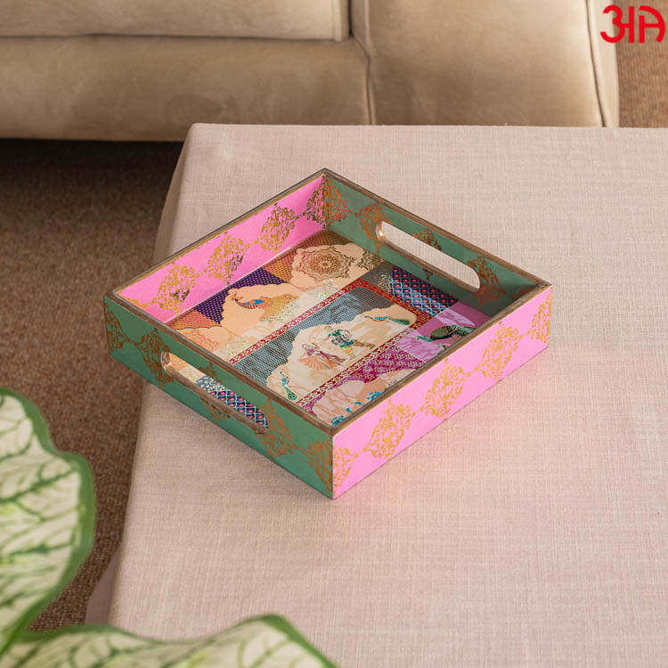 Decorative MDF Breakfast Serving Tray Square (Multiple size option)