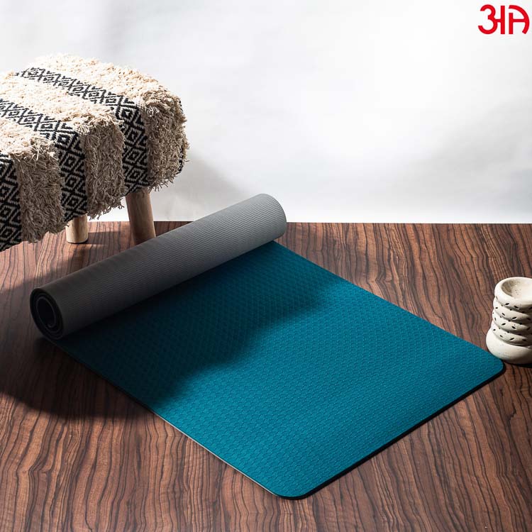 teal grey yoga mat