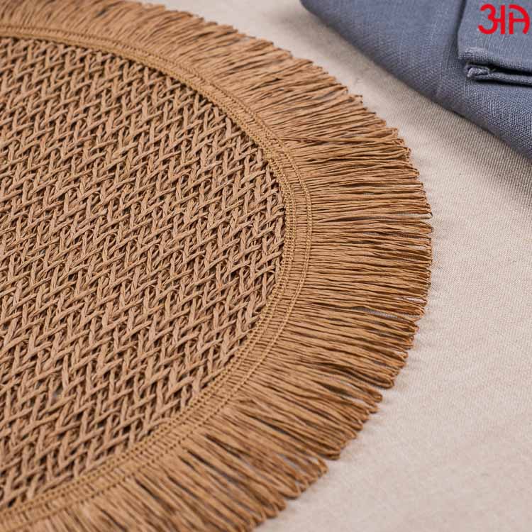 brown round table mat tokyo frill design3