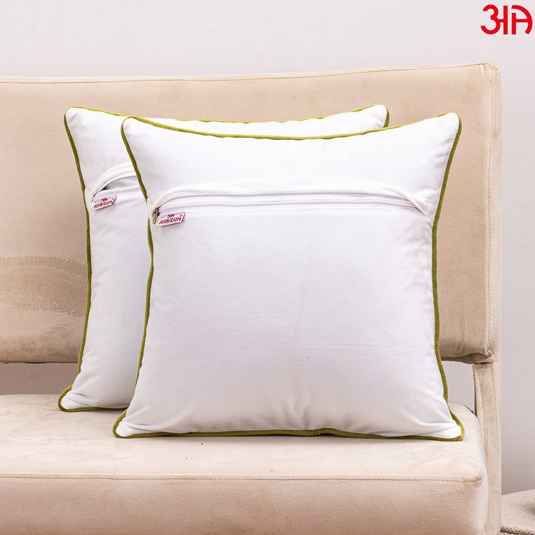 Floral Embroidered Cushion Cover White Blue4