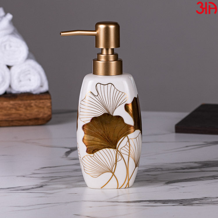 white golden ceramic soap dispenser2