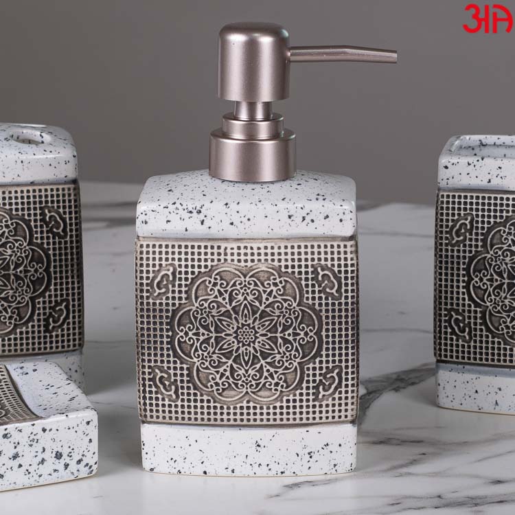 white grey floral stone finish dispenser 2