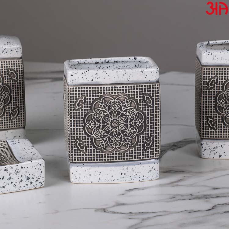 white grey floral stone finish dispenser 4