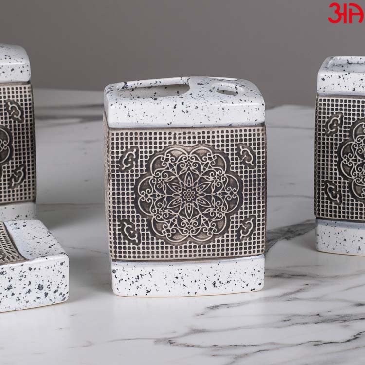 white grey floral stone finish dispenser 5