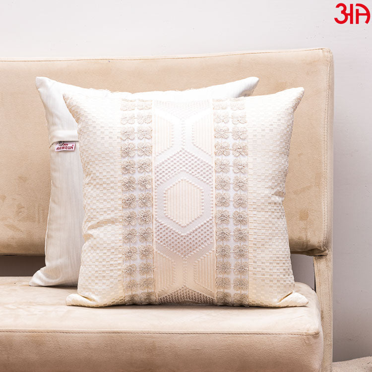 White Hexagon Cushion Cover Modern Home Accent – Aawrun