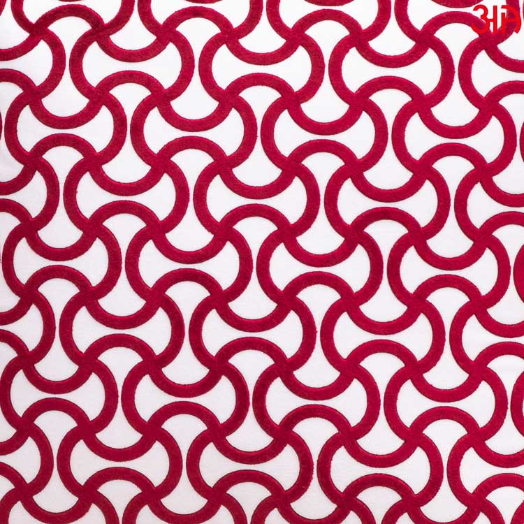 White maroon Velvet fabric abstract pattern cushion3