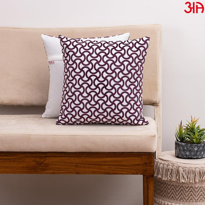 White purple Velvet fabric abstract pattern cushion2